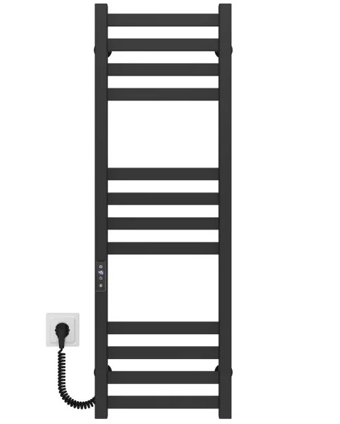 Электрический полотенцесушитель Deffi Avast П12 400х1000 левое подключение JD04 черный B.AV.100.40.12.E.B.L.2
