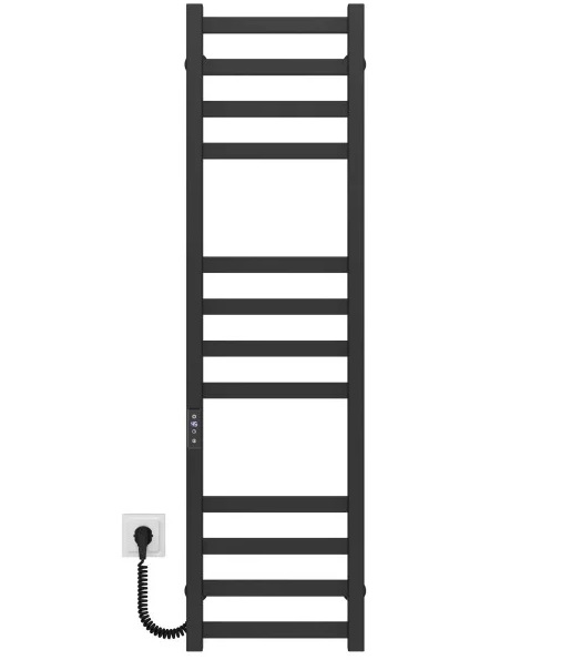Электрический полотенцесушитель Deffi Avast П12 400х1200 левое подключение JD04 черный B.AV.120.40.12.E.B.L.2