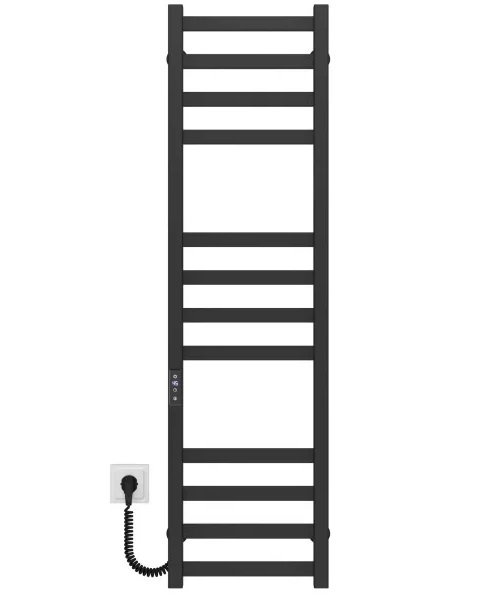 Електрична сушарка для рушників Deffi Avast П12 300х1200 ліве підключення JD04 чорний B.AV.120.30.12.E.B.L.2