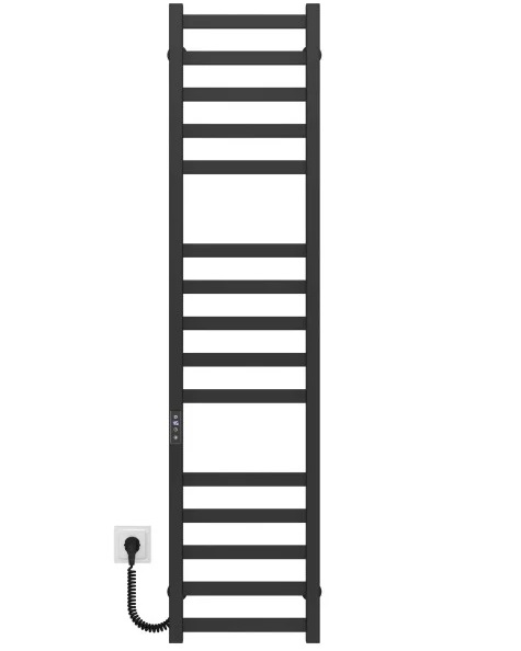 Электрический полотенцесушитель Deffi Avast П15 300х1400 левое подключение JD04 черный B.AV.140.30.15.E.B.L.2