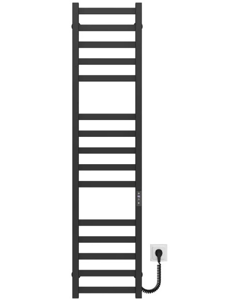 Електросушарка для рушників Deffi Avast П15 300х1400 праве підключення JD04 чорний B.AV.140.30.15.E.B.R.2
