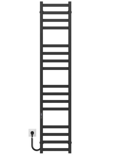 Електрична сушарка для рушників Deffi Avast П16 300х1600 ліве підключення JD04 чорний B.AV.160.30.16.E.B.L.2