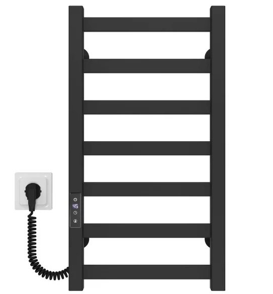Электрический полотенцесушитель Deffi Avast П7 400х600 левое подключение JD04 черный B.AV.60.40.7.E.B.L.2