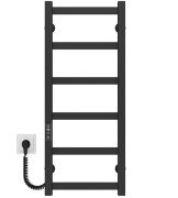 Электрический полотенцесушитель Deffi Avast П6 400х800 левое подключение JD04 черный B.AV.80.40.6.E.B.L.2