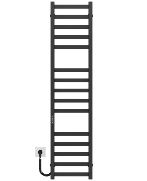 Электрический полотенцесушитель Deffi Avast П15 400х1400 левое подключение JD04 черный B.AV.140.40.15.E.B.L.2