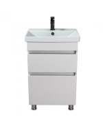 Тумба напольная Мойдодыр MoonShine 50 с раковиной Sempre ДСП белый глянец 00-0008513