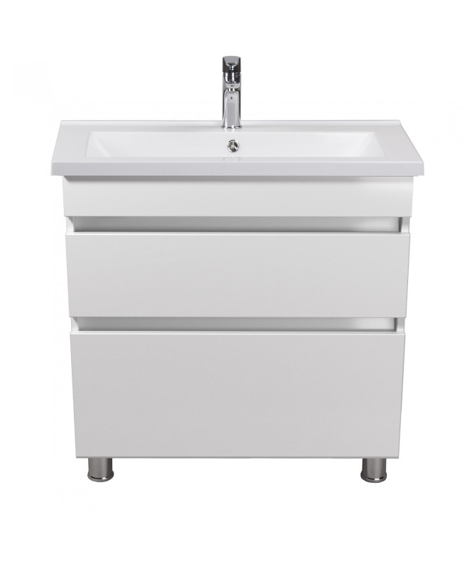 Тумба напольная Мойдодыр MoonShine 80 с раковиной Cosmo ДСП белый глянец 00-0008177