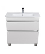 Тумба підлогова Мийдодір MoonShine 80 з раковиною Creavit Su-80 ДСП білий глянець 00-0008659