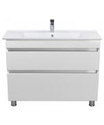 Тумба напольная Мойдодыр MoonShine 100 с раковиной Creavit Su-100 ДСП белый глянец 00-0008660