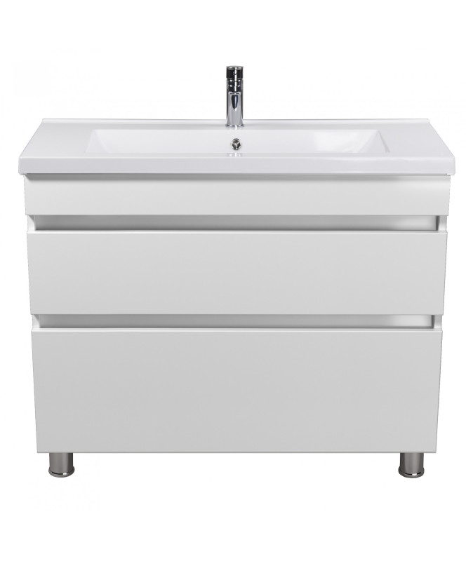 Тумба напольная Мойдодыр MoonShine 100 с раковиной Cosmo ДСП белый глянец 00-0008178