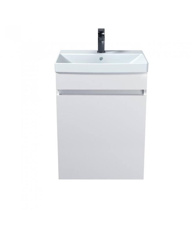 Тумба Мойдодыр Windy 50-U с раковиной Sempre ДСП белый глянец 00-0008136