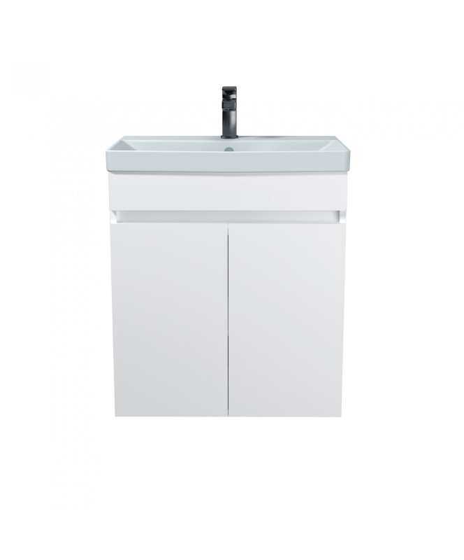 Тумба Мийдодир Windy 60-U з раковиною Sempre ДСП білий глянець 00-0008133