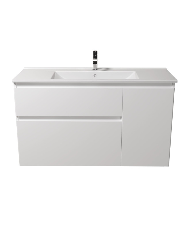 Тумба Мийдодир Baki 120-U з раковиною Creavit SU-120 ДСП/МДФ білий глянець 00-0009162