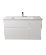 Тумба Мойдодыр Baki 120-U с раковиной Creavit SU-120 ДСП/МДФ белый глянец 00-0009162