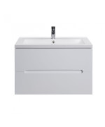 Тумба подвесная Мойдодыр Octavio 80-A с раковиной Cosmopolitan ДСП/МДФ белый глянец 00-0006531