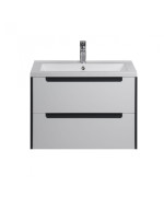 Тумба підвісна Мийдодир Paula 60-A з раковиною Cosmopolitan ДСП/МДФ білий глянець/графіт глянсовий 00-0006524