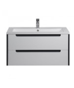 Тумба підвісна Мийдодир Paula 100-A з раковиною Cosmopolitan ДСП/МДФ білий глянець/графіт глянсовий 00-0006534