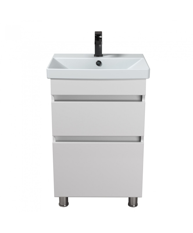 Тумба підлогова Мийдодір MoonShine 50 з раковиною Sempre ДСП білий глянець 00-0008513