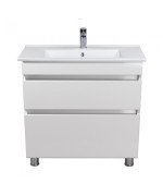 Тумба напольная Мойдодыр MoonShine 80 с раковиной Creavit Su-80 ДСП белый глянец 00-0008659
