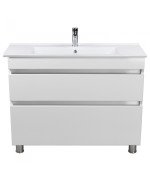 Тумба напольная Мойдодыр MoonShine 100 с раковиной Creavit Su-100 ДСП белый глянец 00-0008660