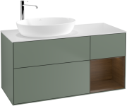 Тумба під раковину Villeroy & Boch Finion 120х50,1 см із підсвічуванням МДФ оливковий матовий лак/скло біле матове F931GNGM