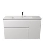 Тумба Мойдодыр Baki 120-U с раковиной Creavit SU-120 ДСП/МДФ белый глянец 00-0009162