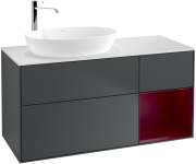 Тумба под раковину Villeroy & Boch Finion 120х50,1 см с подсветкой МДФ темно-синий матовый лак/стекло белое матовое F931HBHG