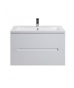 Тумба подвесная Мойдодыр Octavio 80-A с раковиной Cosmopolitan ДСП/МДФ белый глянец 00-0006531