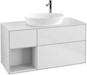 Тумба под раковину Villeroy & Boch Finion 120х50,1 см с подсветкой МДФ белый матовый лак/стекло белое матовое G941MTMT