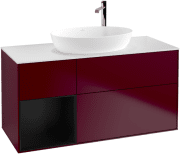 Тумба под раковину Villeroy & Boch Finion 120х50,1 см с подсветкой МДФ пион матовый лак/стекло белое матовое G941PDHB