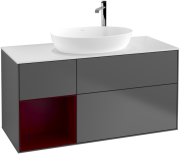 Тумба под раковину Villeroy & Boch Finion 120х50,1 см с подсветкой МДФ антрацит матовый лак/стекло белое матовое G941HBGK