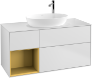 Тумба під раковину Villeroy & Boch Finion 120х50,1 см із підсвічуванням МДФ білий матовий лак/скло біле матове G941HFMT