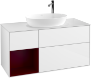 Тумба під раковину Villeroy & Boch Finion 120х50,1 см з підсвіткою МДФ білий глянцевий лак/скло біле матове G941HBGF