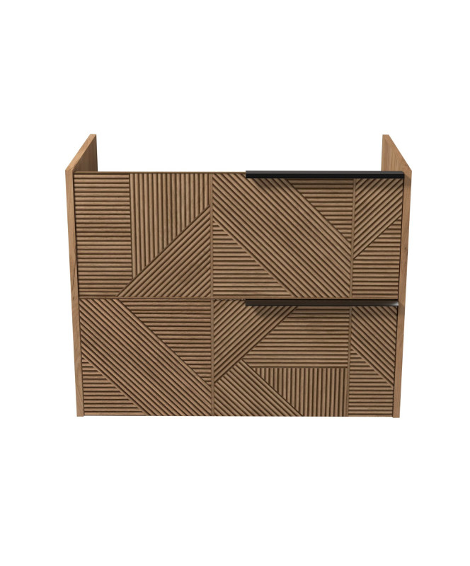 Тумба под раковину Мойдодыр Cubic 80-A 77х42,8 см ДСП дуб поджаренный 00-0008589