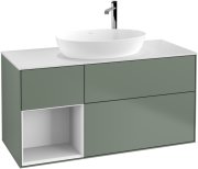 Тумба под раковину Villeroy & Boch Finion 120х50,1 см с подсветкой МДФ оливковый матовый лак/стекло белое матовое G941GFGM