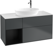 Тумба под раковину Villeroy & Boch Finion 120х50,1 см с подсветкой МДФ темно-синий матовый лак/стекло белое матовое G941PDHG