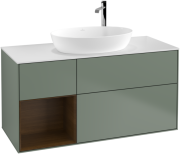 Тумба под раковину Villeroy & Boch Finion 120х50,1 см с подсветкой МДФ оливковый матовый лак/стекло белое матовое G941GNGM