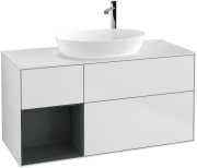 Тумба под раковину Villeroy & Boch Finion 120х50,1 см с подсветкой МДФ белый матовый лак/стекло белое матовое G941HGMT