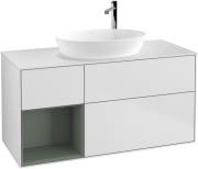 Тумба под раковину Villeroy & Boch Finion 120х50,1 см с подсветкой МДФ белый матовый лак/стекло белое матовое G941GMMT