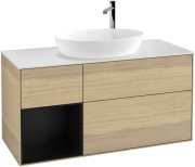 Тумба под раковину Villeroy & Boch Finion 120х50,1 см с подсветкой МДФ шпон дуба/стекло белое матовое G941PDPC