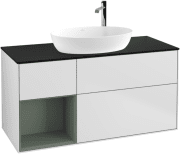 Тумба під раковину Villeroy & Boch Finion 120х50,1 см із підсвічуванням МДФ білий матовий лак/скло чорне матове G942GMMT