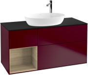 Тумба под раковину Villeroy & Boch Finion 120х50,1 см с подсветкой МДФ пион матовый лак/стекло черное матовое G942PCHB