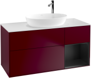 Тумба под раковину Villeroy & Boch Finion 120х50,1 см с подсветкой МДФ пион матовый лак/стекло белое матовое F951PDHB