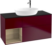 Тумба під раковину Villeroy & Boch Finion 120х50,1 см з підсвічуванням МДФ півонія матовий лак/скло чорне матове G942PCHB