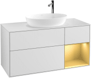 Тумба под раковину Villeroy & Boch Finion 120х50,1 см с подсветкой МДФ белый матовый лак/стекло белое матовое F951HFMT