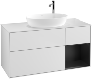 Тумба під раковину Villeroy & Boch Finion 120х50,1 см із підсвічуванням МДФ білий матовий лак/скло біле матове F951PDMT