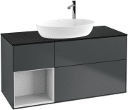 Тумба під раковину Villeroy & Boch Finion 120х50,1 см із підсвічуванням МДФ темно-синій матовий лак/скло чорне матове G942MTHG