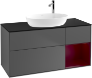 Тумба под раковину Villeroy & Boch Finion 120х50,1 см с подсветкой МДФ антрацит матовый лак/стекло черное матовое F952HBGK