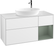 Тумба под раковину Villeroy & Boch Finion 120х50,1 см с подсветкой МДФ глянцевый белый лак/стекло белое матовое F951GMGF