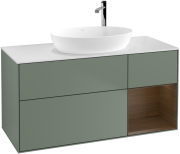 Тумба под раковину Villeroy & Boch Finion 120х50,1 см с подсветкой МДФ оливковый матовый лак/стекло белое матовое F951GNGM